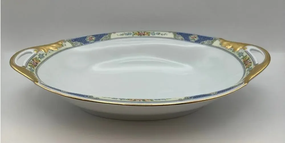 VTG Bohemia Ceramic Works Cecil Pattern Large Oval Au Gratin Dish Czechoslovakia